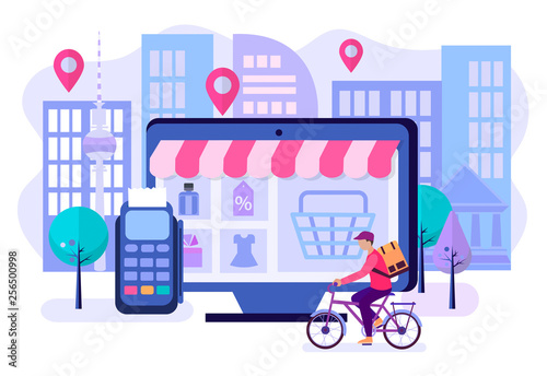 The concept of convenience of shopping and delivery when ordering online.