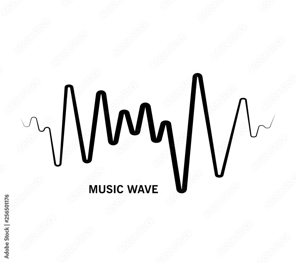 Black Music wave symbol. Vector equalizer element
