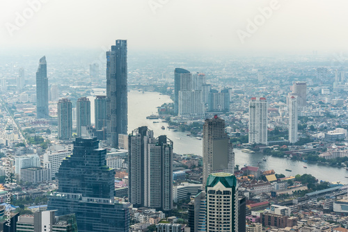 Bangkok city   Panorama view Cityscape tower in Asia  Thailand