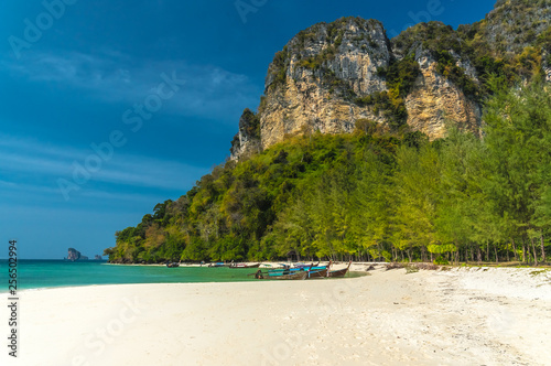 Beautiful tropical beach, Poda island in Thailand, Krabi province, tourist tour.