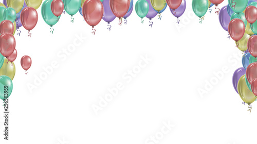 Balloons party. Funny symbolic objects. Colorful balloons background