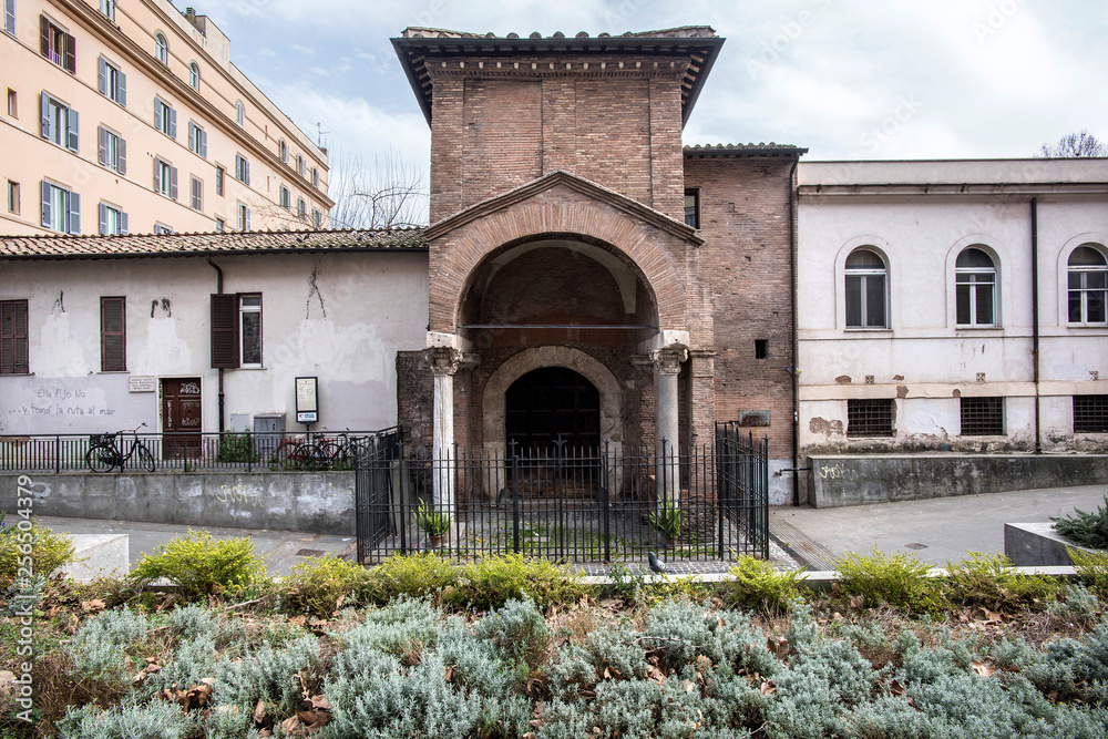 Obraz premium chiesa di san cosimato, piazza, roma