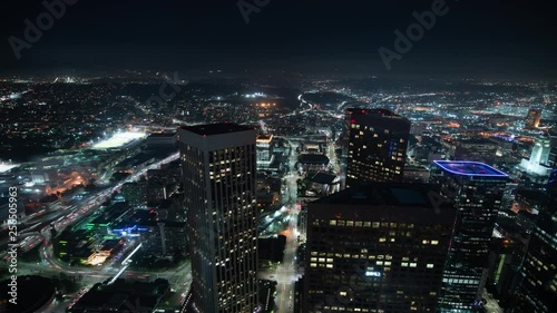 Wallpaper Mural Los Angeles Financial District Night Cityscape Time Lapse USA Torontodigital.ca