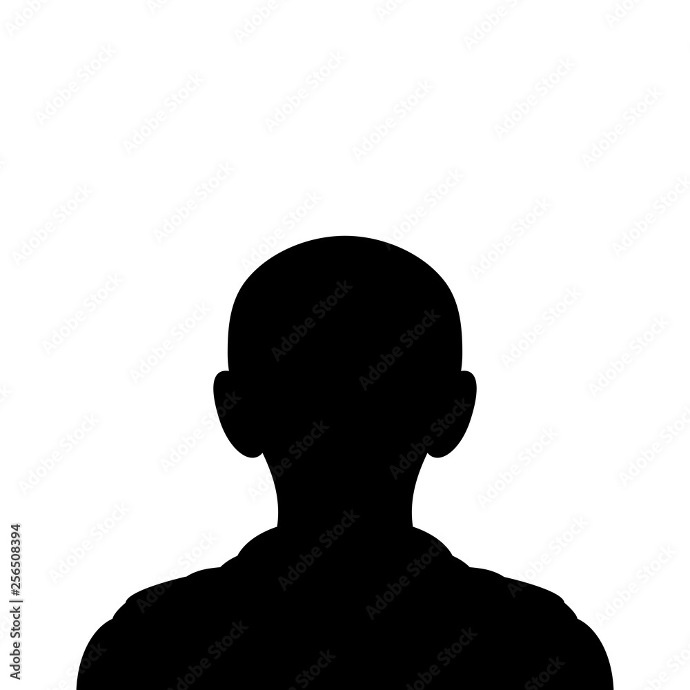 Default Avatar Silhouette Child Profile Icon. Illustration of Person Icon. Isolated on White Background