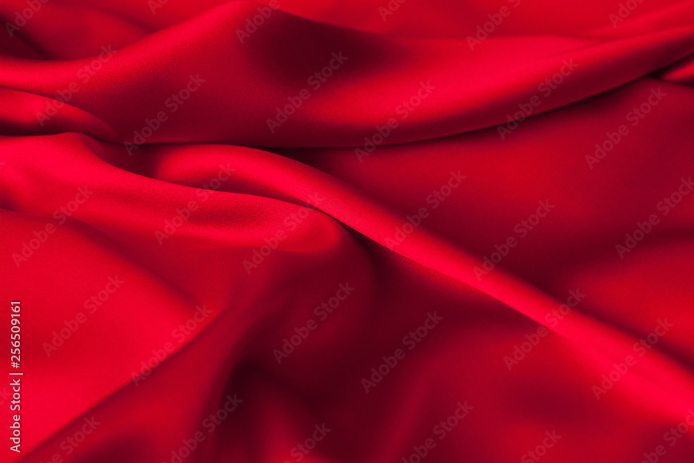 Obraz premium Luxury red satin fabric cloth abstract background