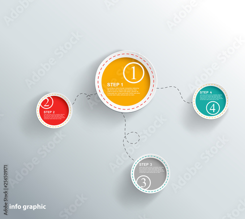 Infographic illustration vector background with colorful circles and place for your comments.