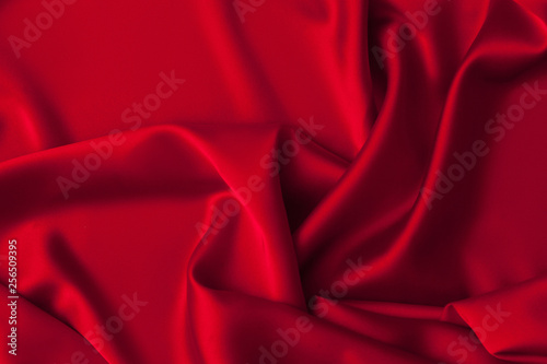 Luxury red satin fabric cloth abstract background