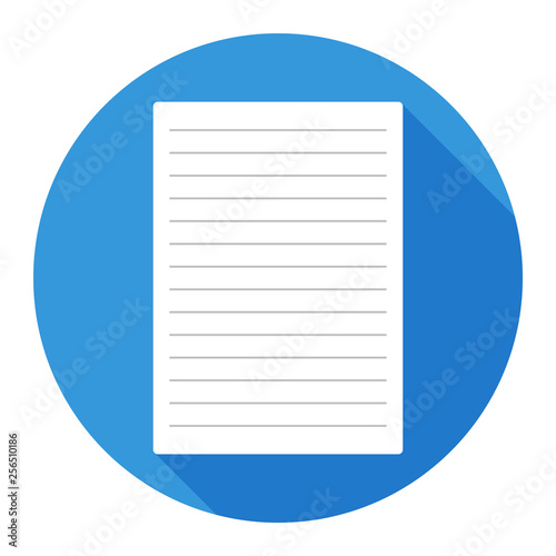 Paper flat icon on blue background for any occasion