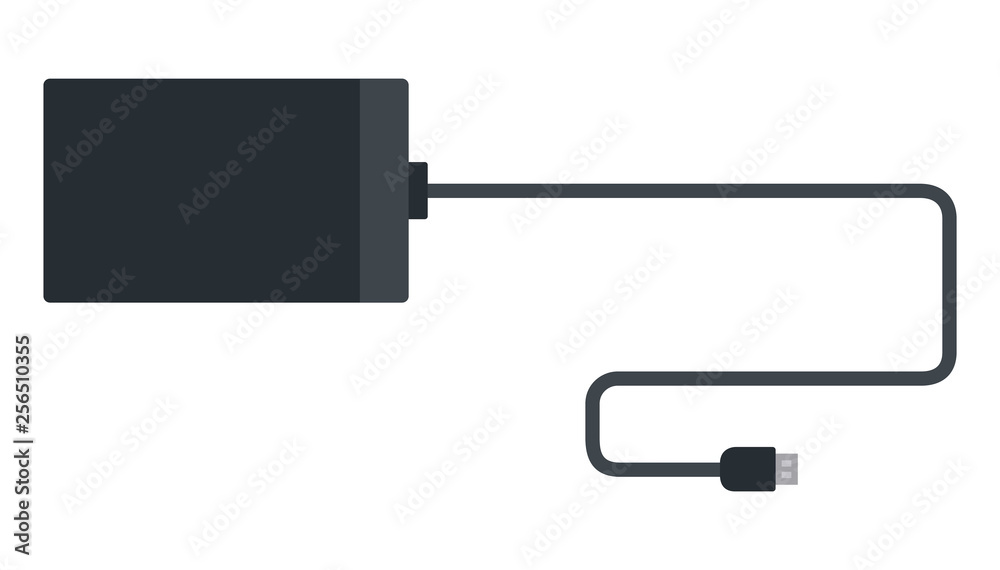 Power bank with cable vector flat isolated Power bank with cable vector flat isolated