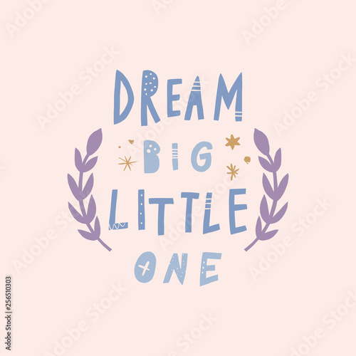 Pastel colors print with lettering. Scandinavian wall art, nursery poster