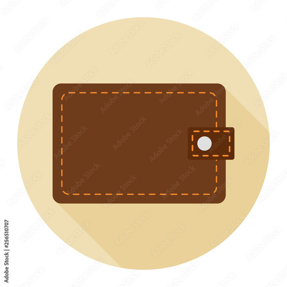 Wallet flat icon on cream background for any occasion Wallet flat icon on cream background for any occasion