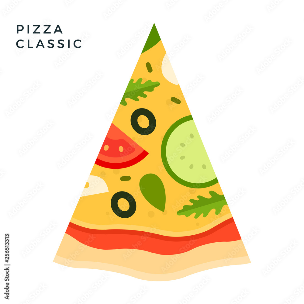 Fototapeta Classic Pizza flat icon vector isolated