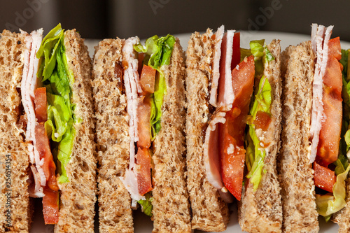 Meat and salad sandwiches
