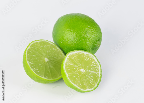 a slice of lime, isolated on white background