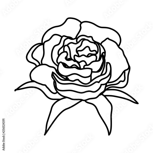 rose with leafs icon