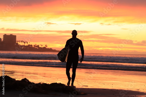 surfer silhouette sunset