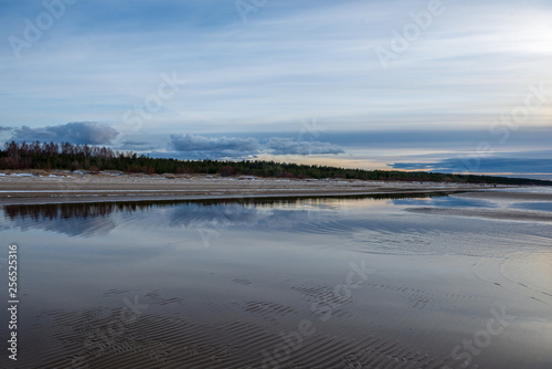 calm morning in summer on the sea beach