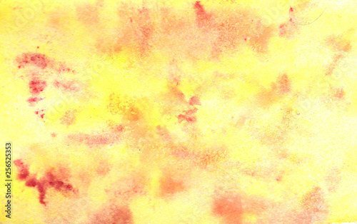 Abstract yellow red watercolor background