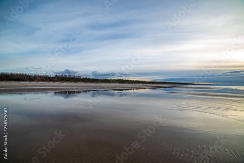 calm morning in summer on the sea beach