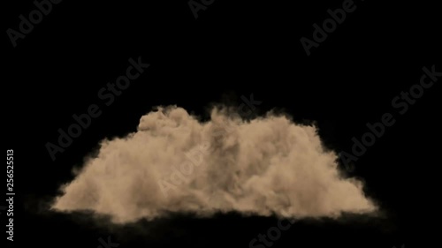Dust cloud erupts and head straight in to camera. Comes with the Alpha Matte.