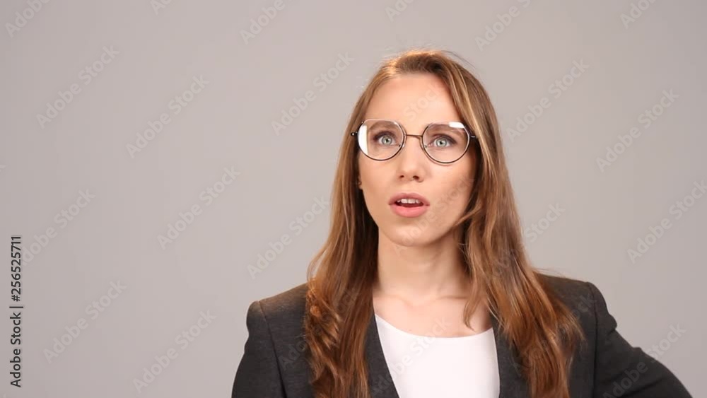 Young girl finding idea. Business woman having good idea. Young girl finding idea. Business woman having good idea.