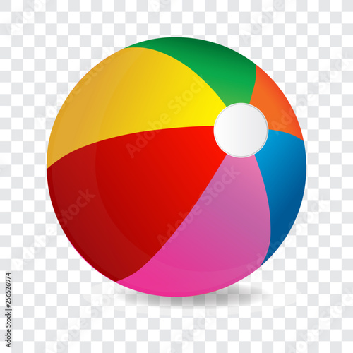 Free Download Colorful beach ball, isolated on transparent background, vector illustration. - GFXLoad