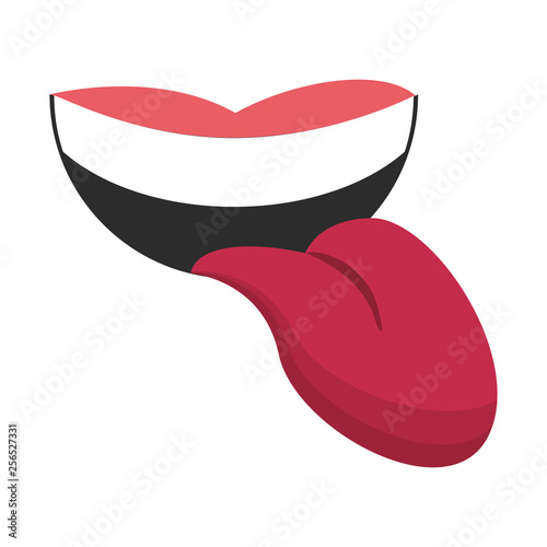 Mouth with tongue out