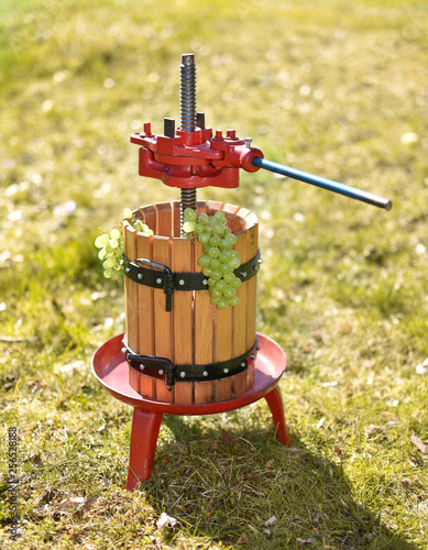 Traditional manual grape crusher