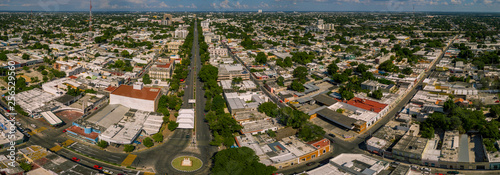 Aerial view of Paseo de Montejo in Mérida, Yucatán, Mexico