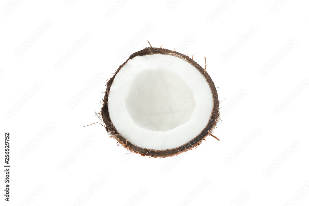 Half ripe coconut isolated on white background Half ripe coconut isolated on white background