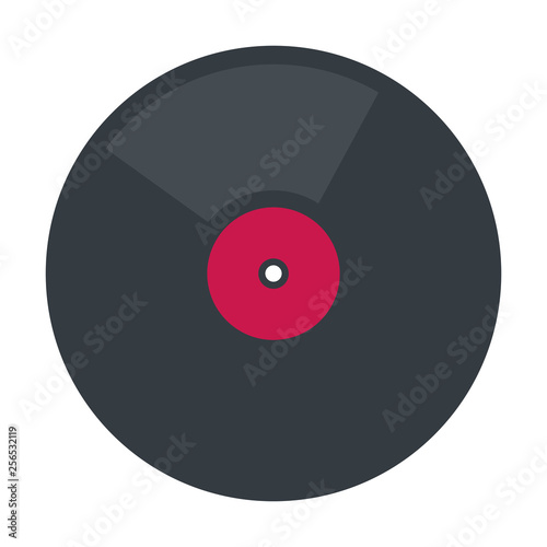 Musical vinyl plate vector icon flat isolated illustration