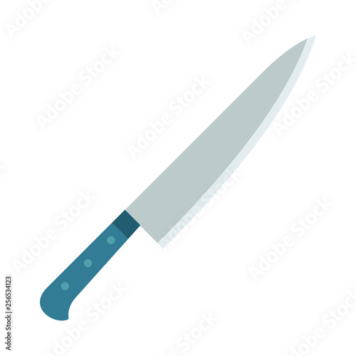 Kitchen knife with a wide blade vector flat isolated on white