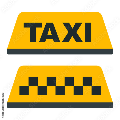 Taxi, checkered taxi, car, passenger, transportation vector icon flat isolated