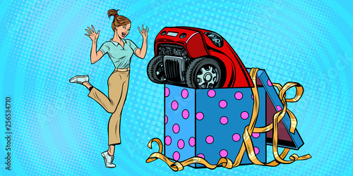 woman surprise car gift