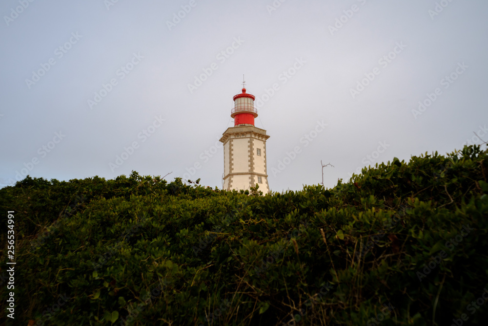 The amazing Lighthouse in Espichel cape, close to Lisbon, Portugal.