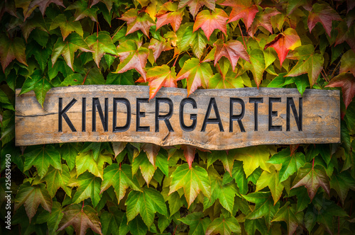 Rustic Wooden Kindergarten Sign