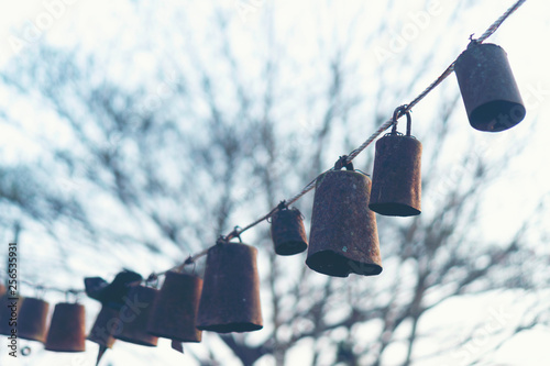 Bells arranged together dur...