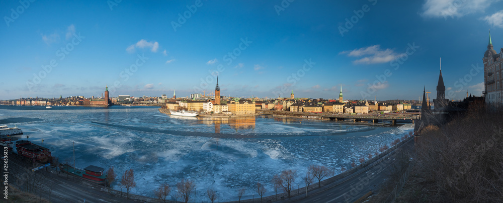 Panoramic view of Stockholm. Gamla Stan, the old part of the city, Sweden