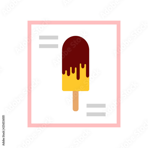 Ice cream with chocolate drips vector icon flat isolated illustration