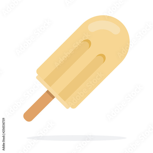 Ice creme brulee cream in caramel glaze flat isolated