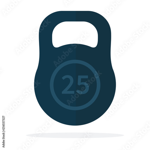 Weight of twenty-five kilograms flat isolated