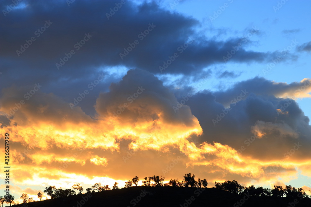 sunset in the spanish sky, countryside in Catalonia sunset in the spanish sky, countryside in Catalonia