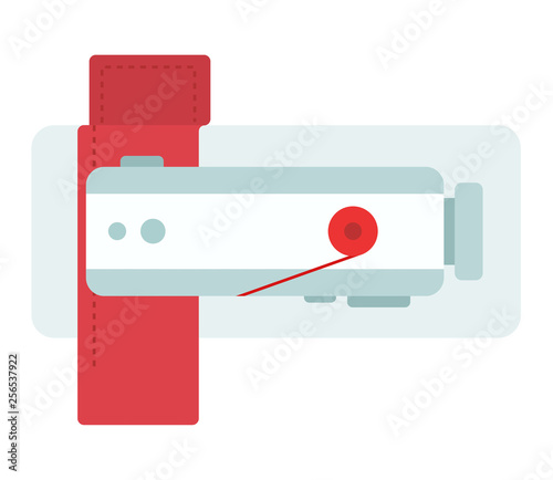 Sewing machine with cloth top view flat isolated