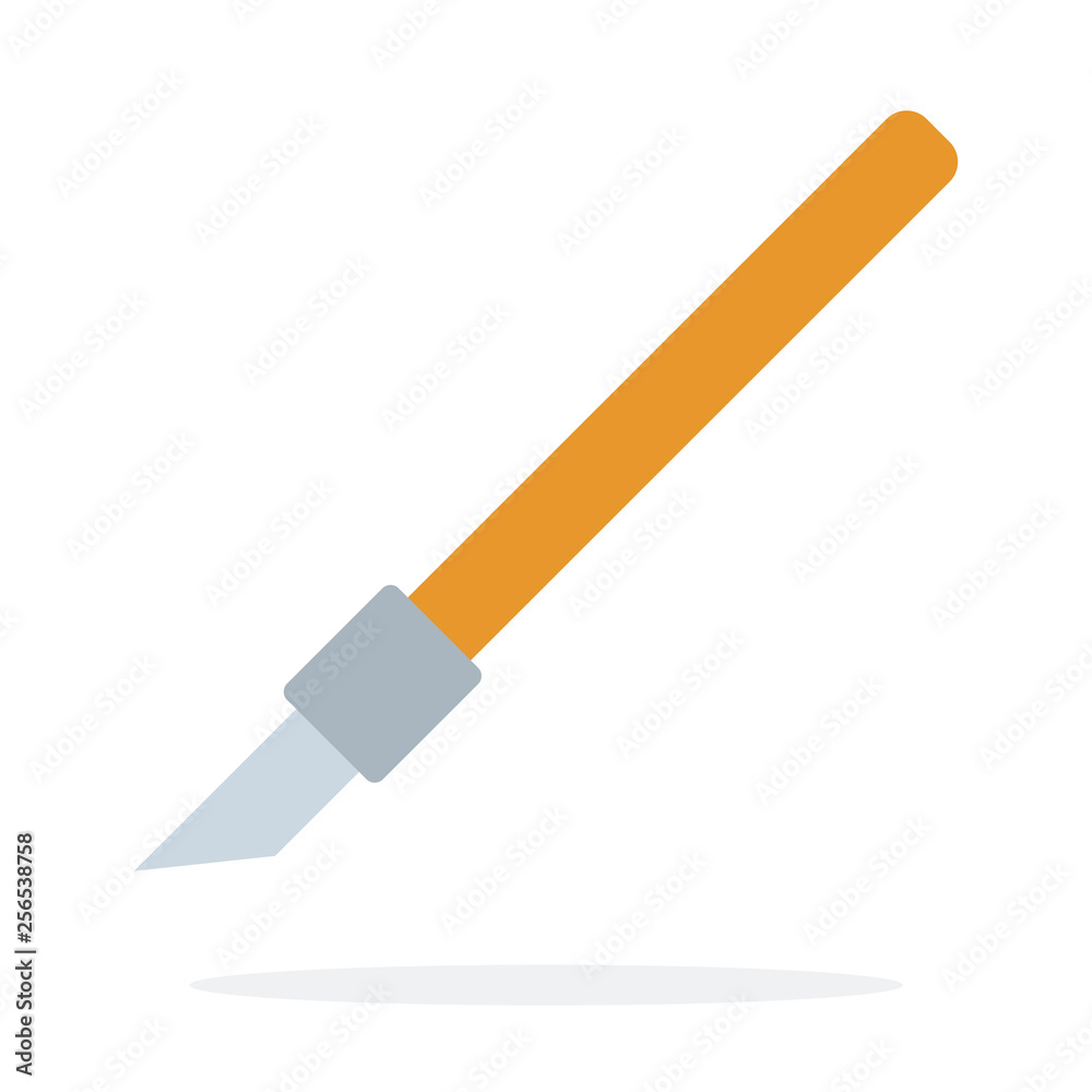 Knife for working with skin vector flat isolated Knife for working with skin vector flat isolated