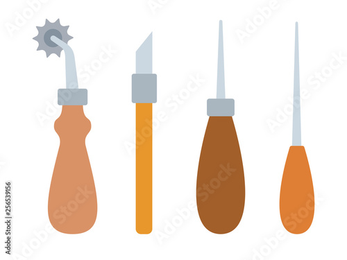 Tools for working with skin flat isolated