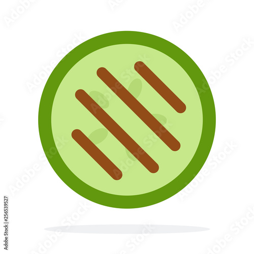 A round slice of grilled zucchini vector flat isolated
