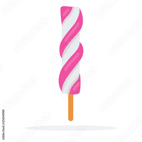 Strawberry Ice cream flat isolated