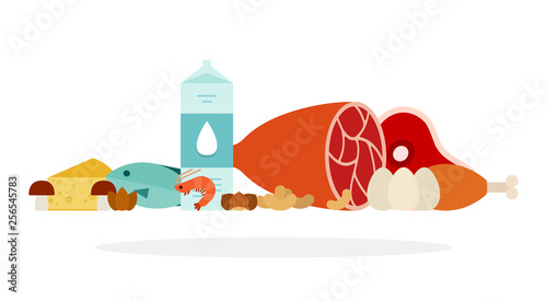 Protein products vector flat isolated