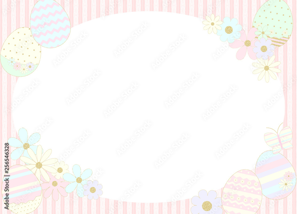 Easter Egg Flower Lace background Frame