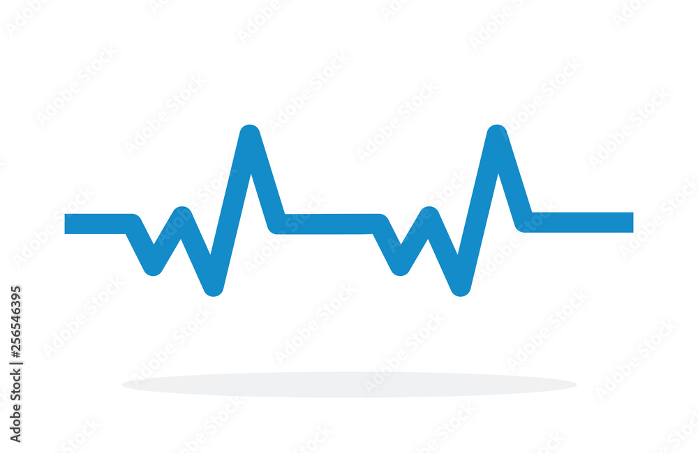 Pulse cardiogram vector icon flat isolated